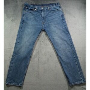 Levis Mens Jeans 38 x 30 Blue Denim 505 Straight‎ Leg Regular Fit Stretch